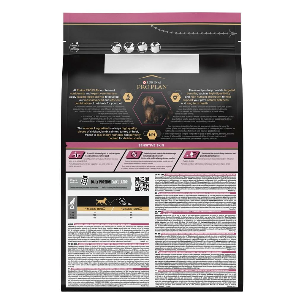 Pro Plan Hondenvoer Small & Mini Adult Sensitive Skin 3 Kg - Afbeelding 2