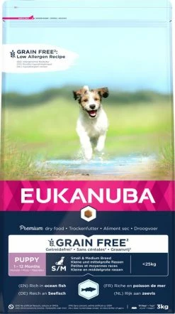 Eukanuba Hondenvoer Puppy & Junior S/M Grain Free Oceanfish 3 Kg