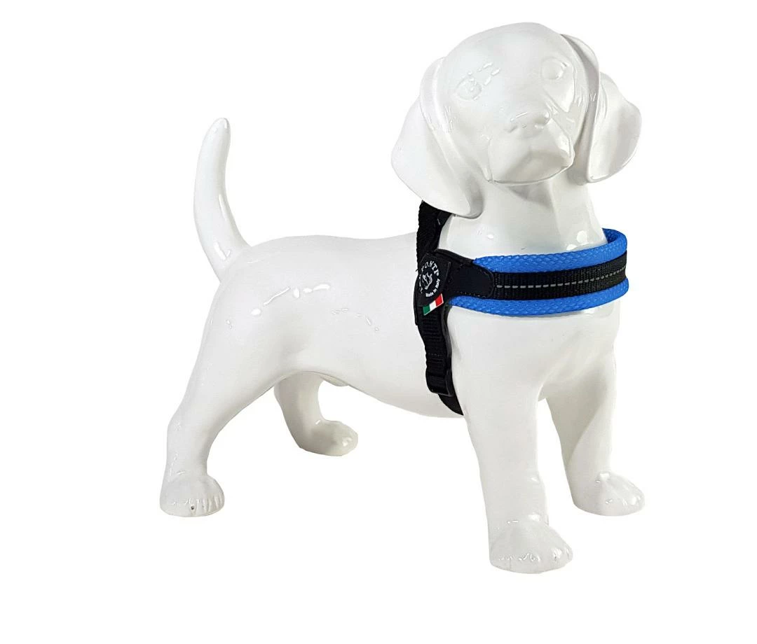 Tre Ponti Hondentuig Mesh Fibbia Reflective Verstelbaar Sky Blauw